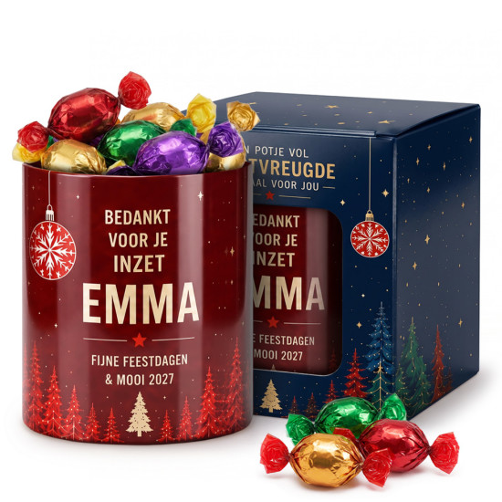 Potje Vol Kerstvreugde - Bedankje + Naam