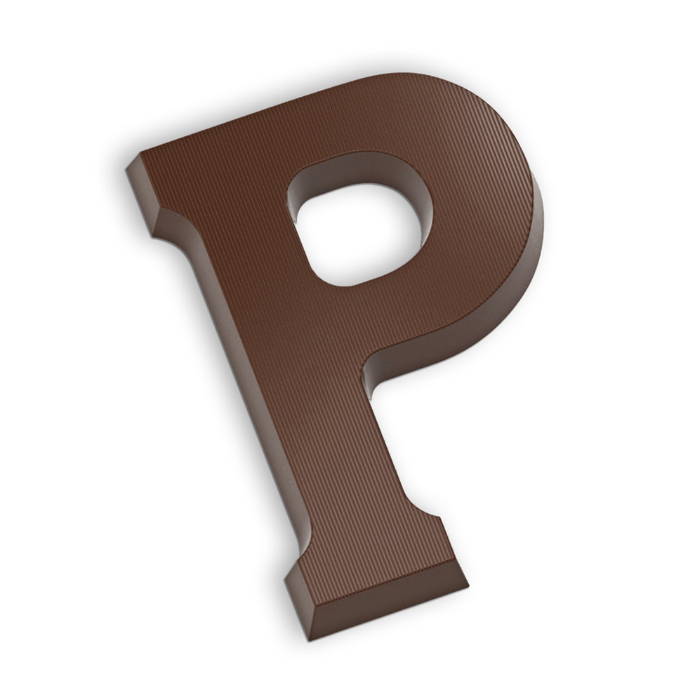 Chocoladeletter P - Puur - 135 gram in Vensterdoosje