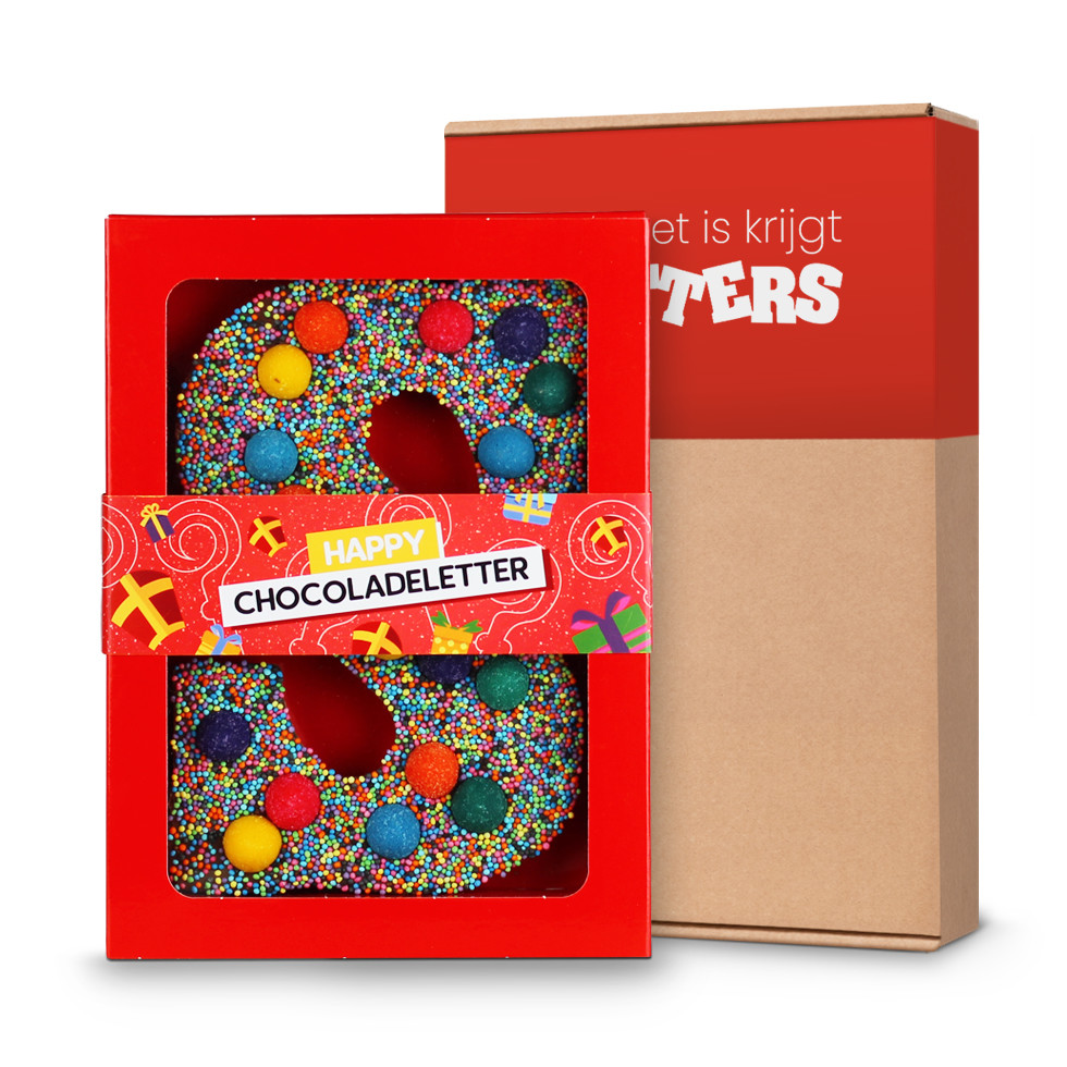 Happy Truffel - Chocoladeletter Gekleurd Sinterklaaspakket