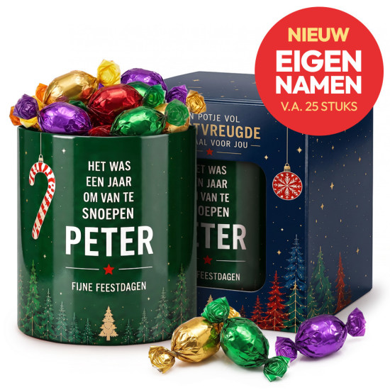 Potje Vol Kerstvreugde - Snoepen + Naam