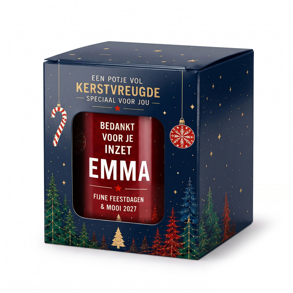Potje Vol Kerstvreugde - Bedankje + Naam