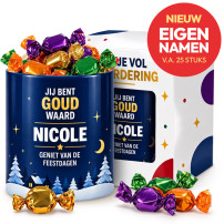 Potje Vol Kerstvreugde - Goud Waard + Naam - Kerstgeschenk 2026