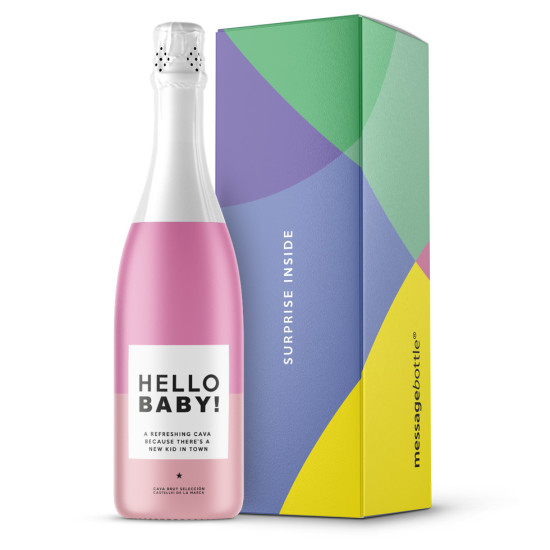 MessageBottle - Hello Baby! Roze Alcoholvrij