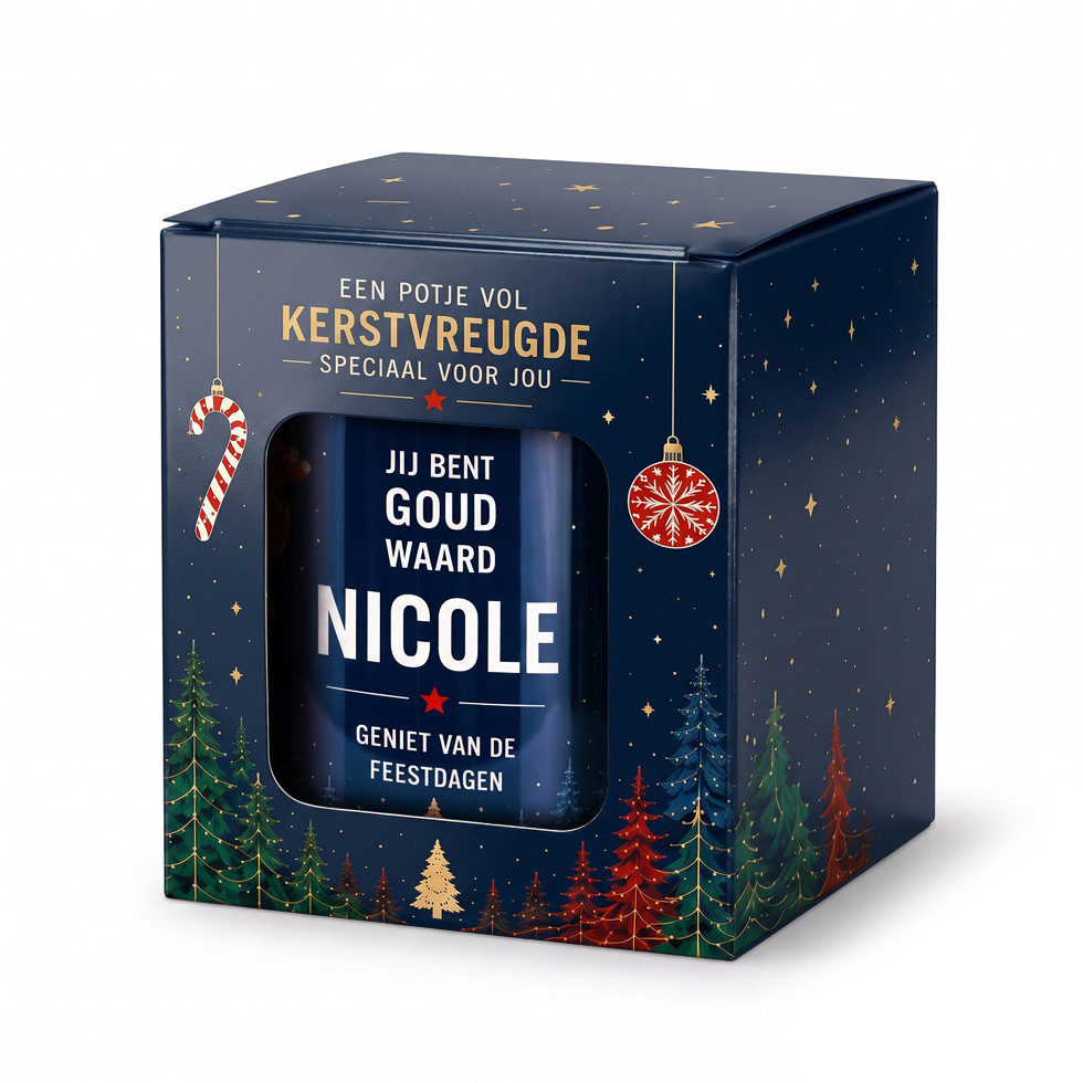 Potje Vol Kerstvreugde - Goud Waard + Naam 