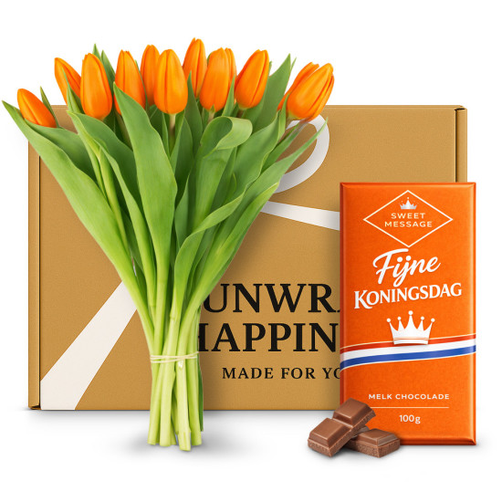 Unwrap Happiness  - Koningsdag Tulpen & Chocolade