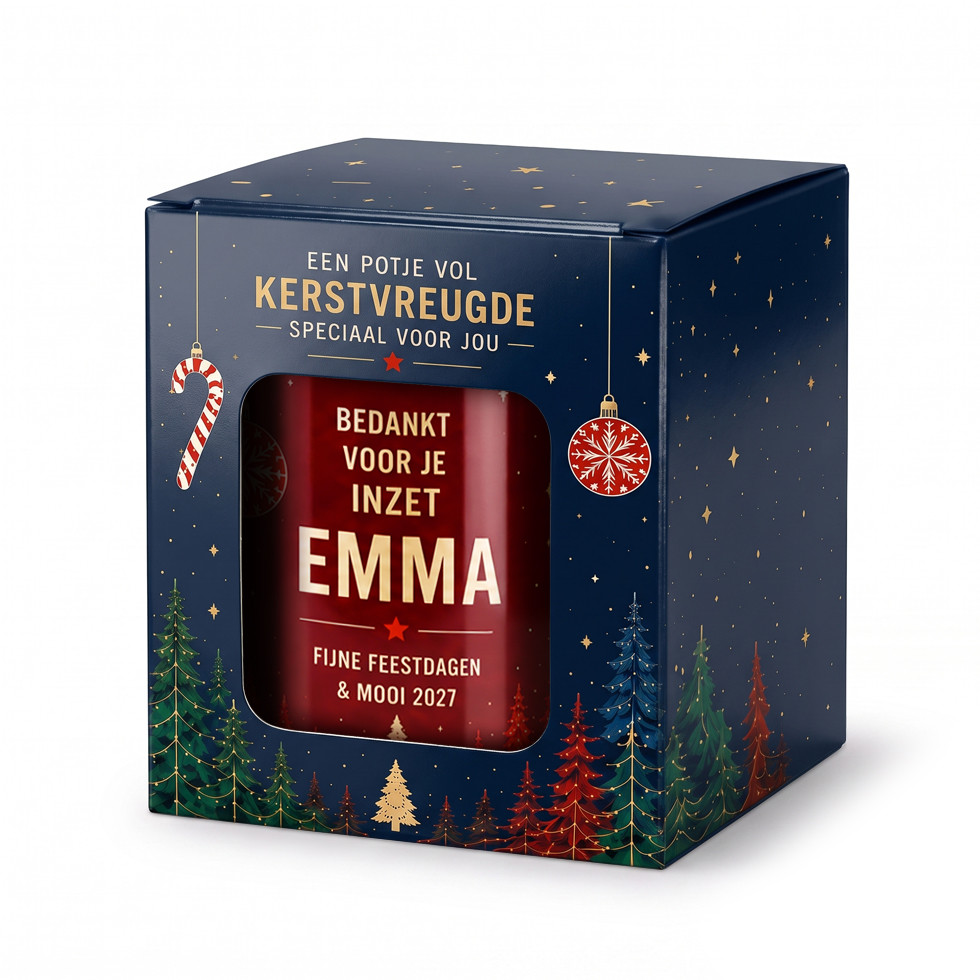 Potje Vol Kerstvreugde - Bedankje + Naam