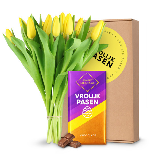 Gele Tulpen - Vrolijk Pasen