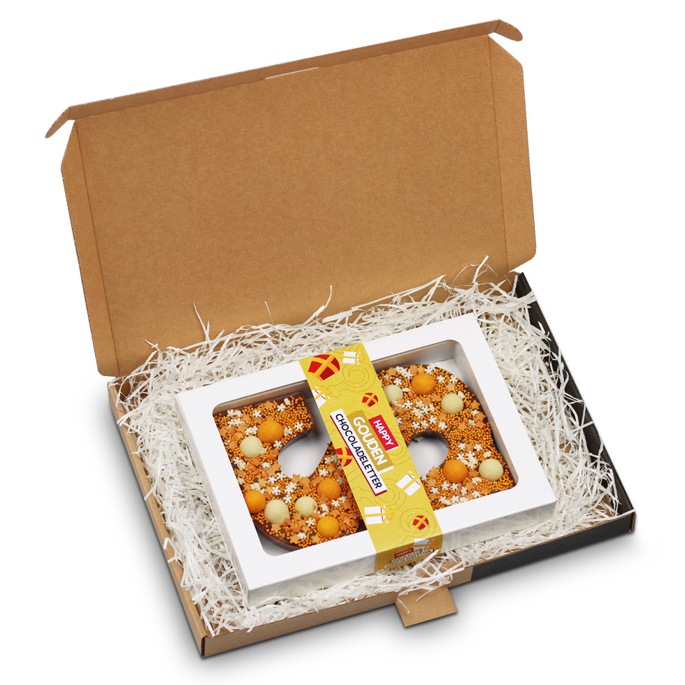 Happy Truffel - Chocoladeletter Goud Sinterklaaspakket