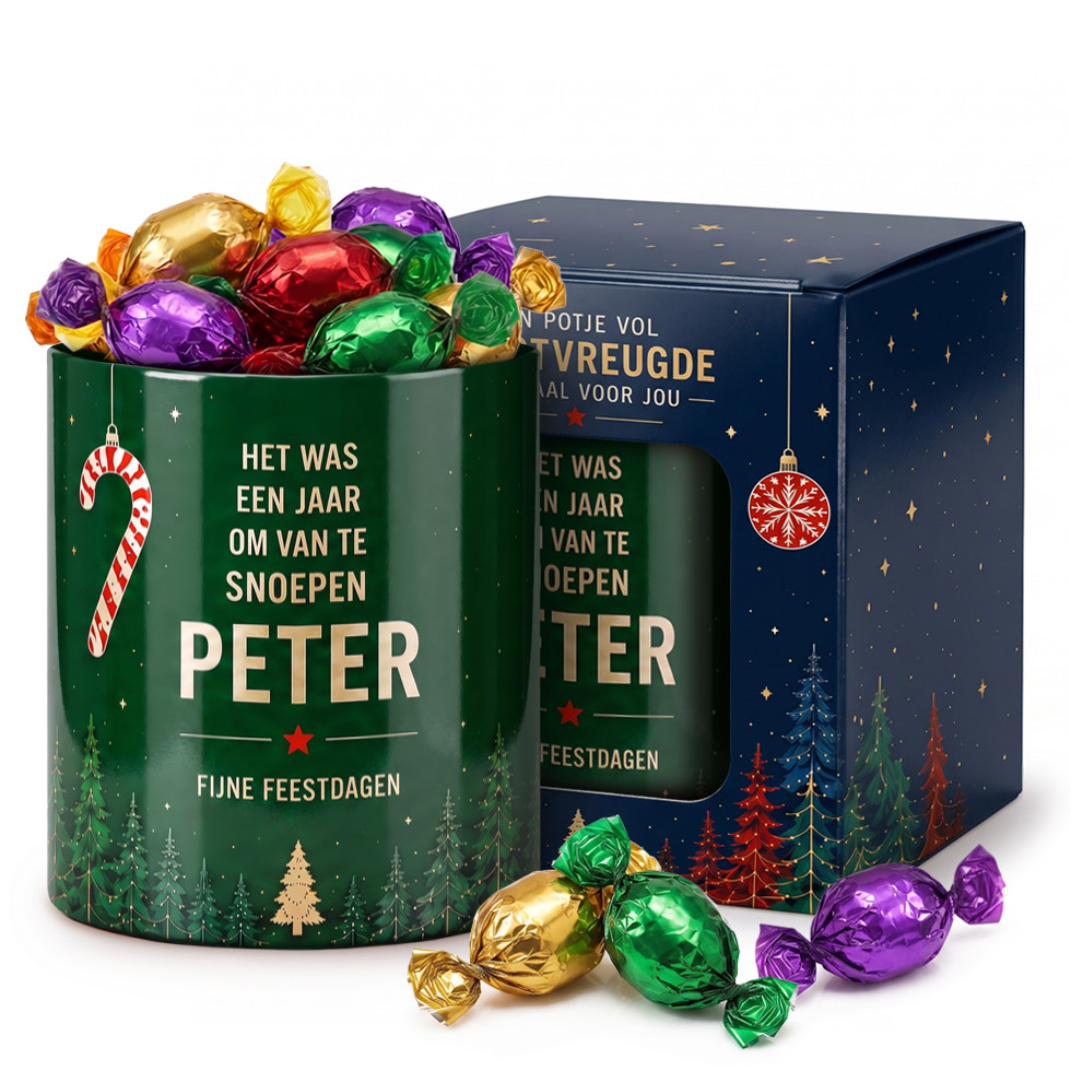 Potje Vol Kerstvreugde - Snoepen + Naam