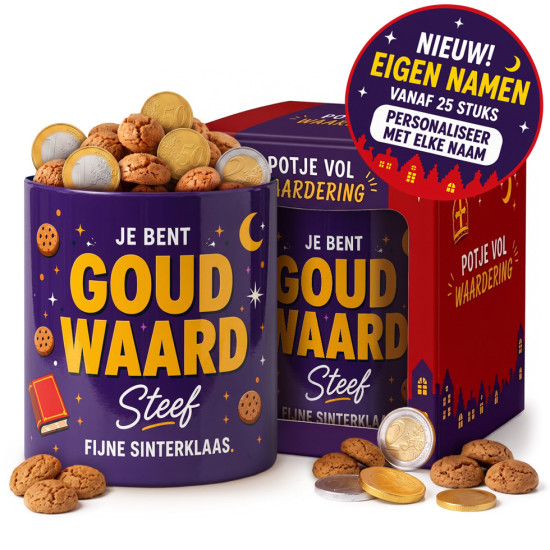 Potje Vol Waardering - Goud Waard + Naam
