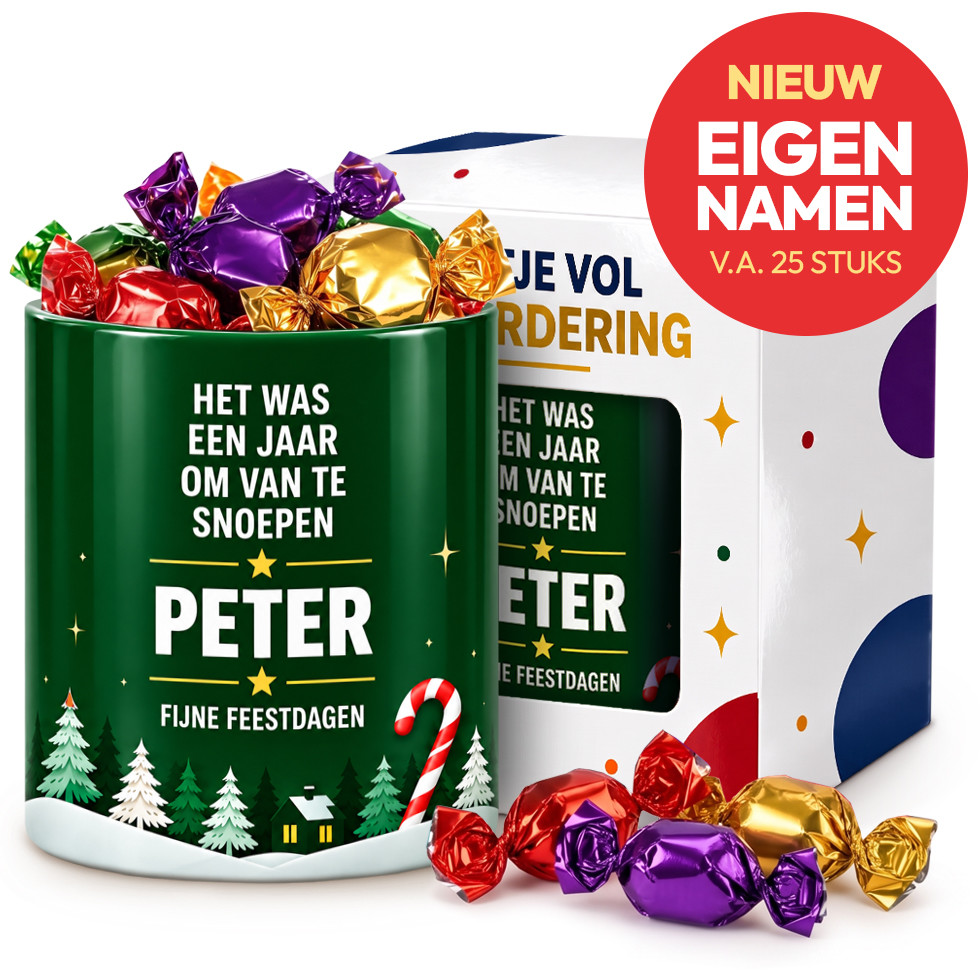 Potje Vol Kerstvreugde - Snoepen + Naam