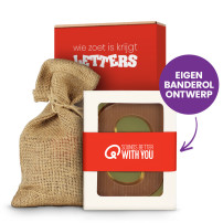 Good Things in Life - Logo Chocoladeletter S in Jute Zak
