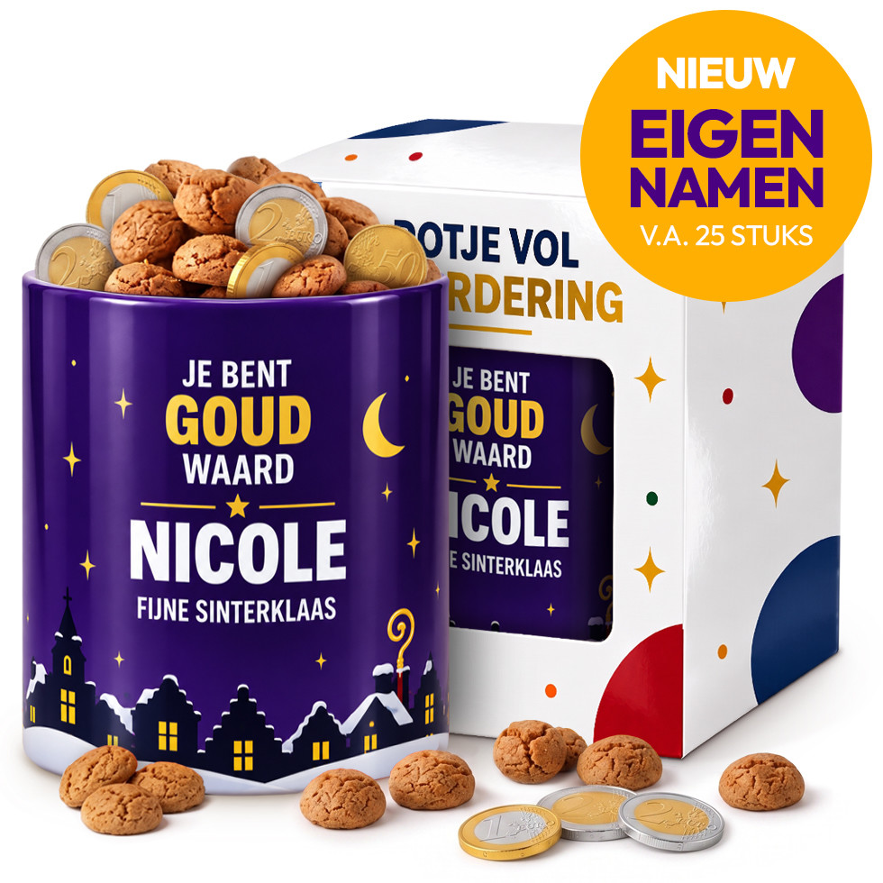 Potje Vol Waardering - Jij Bent Goud Waard - Eigen Naam