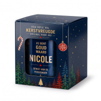 Potje Vol Kerstvreugde - Goud Waard + Naam 