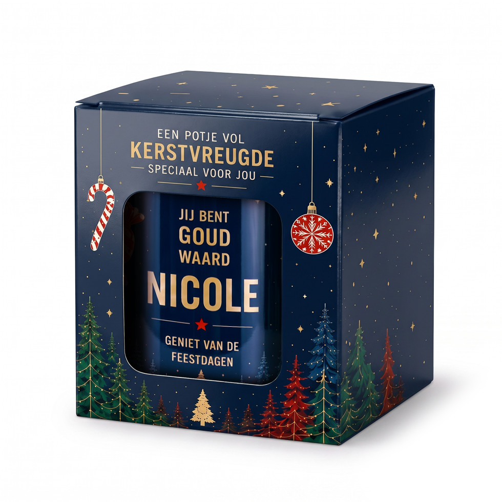 Potje Vol Kerstvreugde - Goud Waard + Naam 