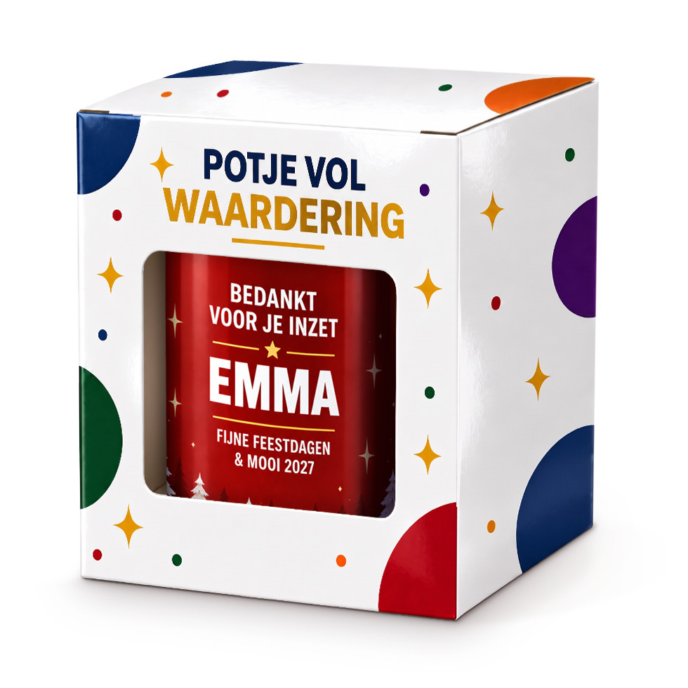 Potje Vol Kerstvreugde - Bedankje + Naam