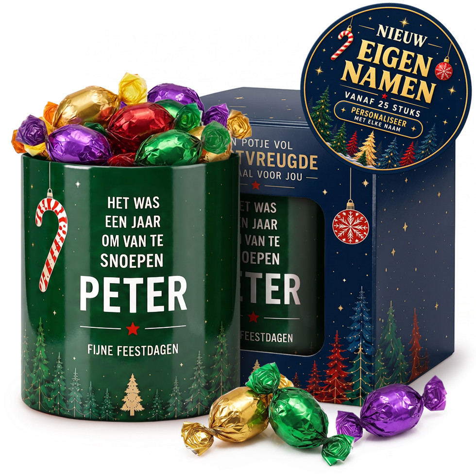 Potje Vol Kerstvreugde - Snoepen + Naam