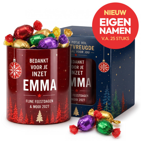 Potje Vol Kerstvreugde - Bedankje + Naam